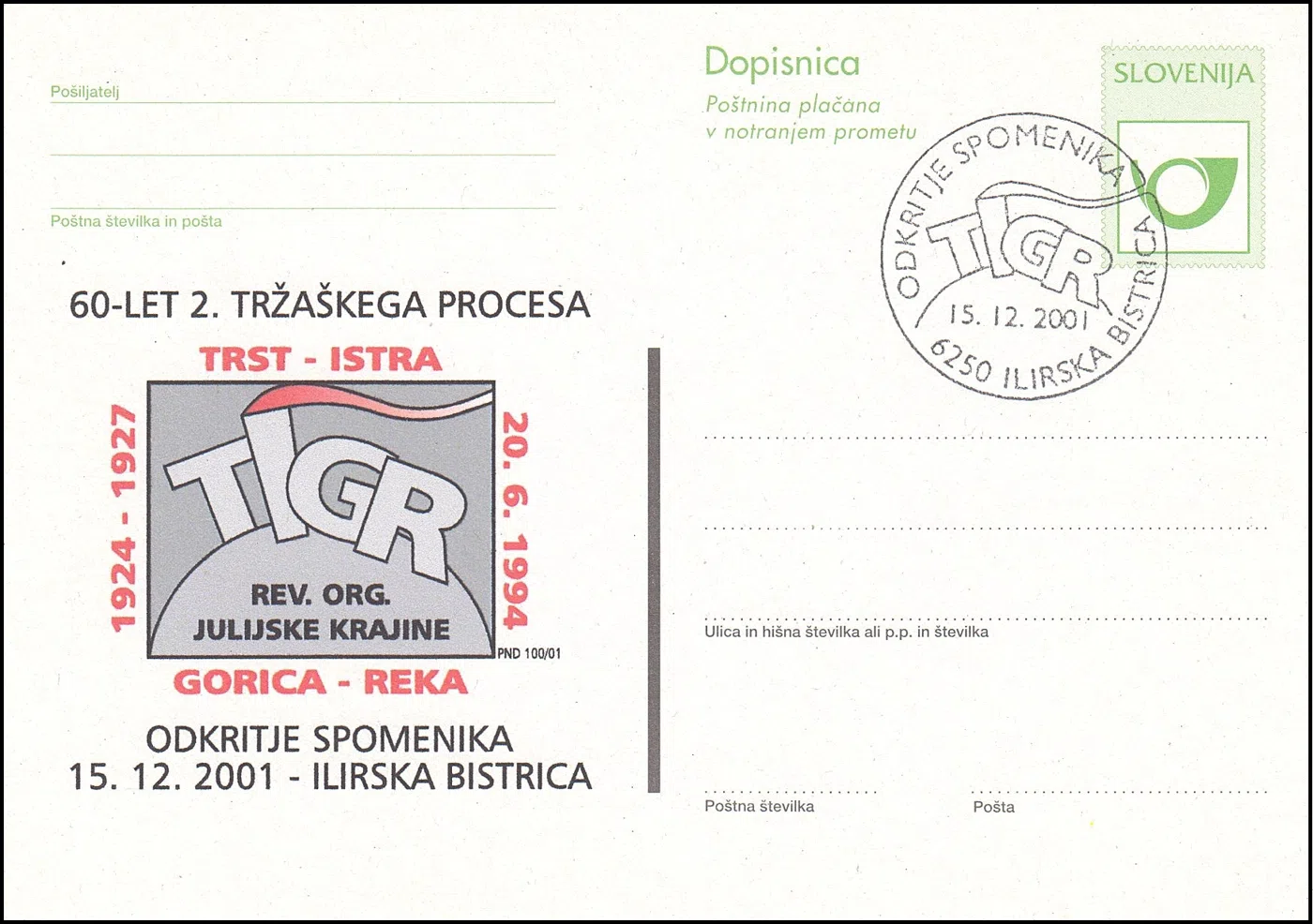 ODKRITJE SPOMENIKA TIGR ILIRSKA BISTRICA